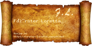 Fürster Loretta névjegykártya